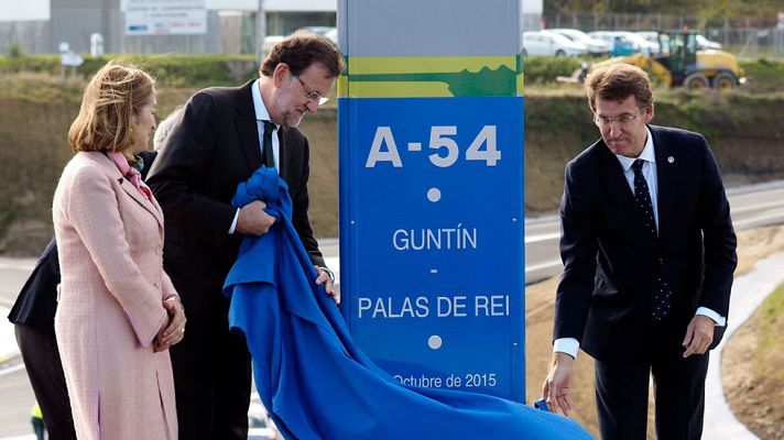 Telediario 1 - Rajoy reivindica los "hechos" frente a las "promesas" en la última inauguración prevista antes de las generales