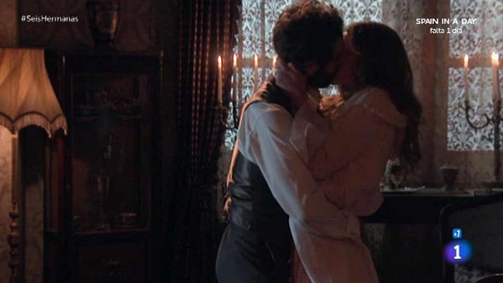 Seis hermanas - Blanca y Cristóbal se besan por la noche