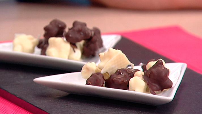 Cocina con Sergio - Palomitas cubiertas de chocolate