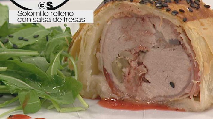 Cocina con Sergio - Solomillo relleno hojaldrado con salsa de fresas