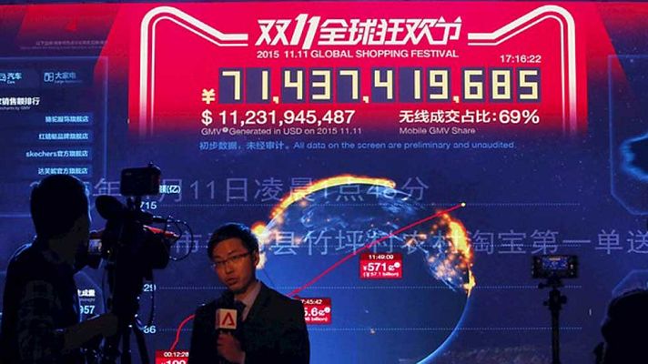 Telediario 1 - El gigante asiático Alibaba bate en sólo 12 horas un nuevo récord de ventas online