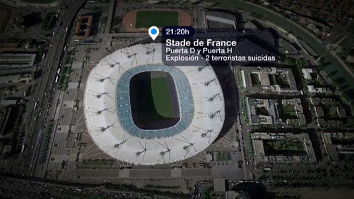 Telediario 1 - Ocho atentados dejaron 129 muertos en París