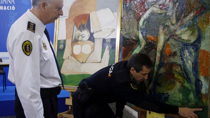 Telediario 1 - Intentaban vender cinco obras falsas de Picasso