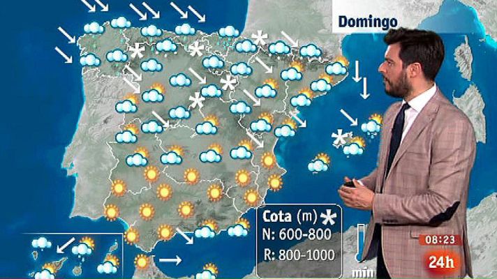 El tiempo - Lluvias y nieve en cotas bajas de noreste y centro peninsular