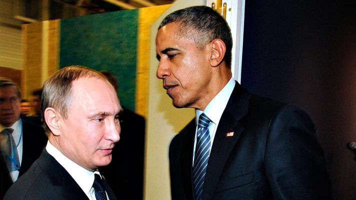 Telediario 1 - Vladímir Putin y Barack Obama se reúnen aprovechando la cumbre del clima de París