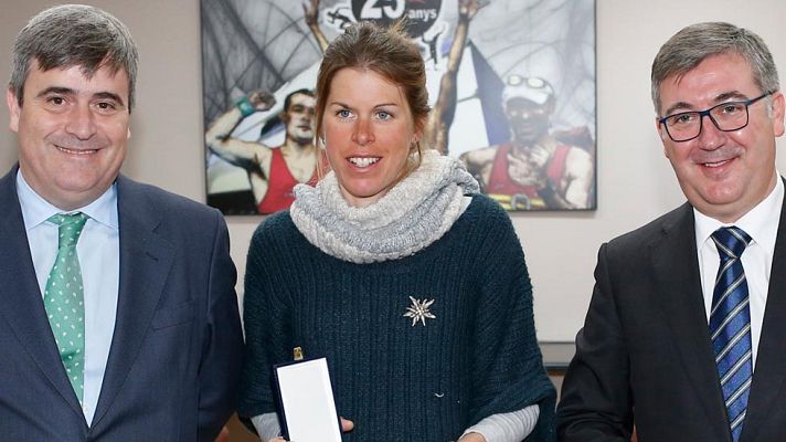 Telediario 1 - Laura Orgué, del esquí a las zapatillas sin bajar de la montaña