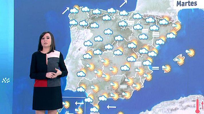 El tiempo - Cielos nubosos en parte del país con ligero ascenso de las temperaturas en la mitad sur