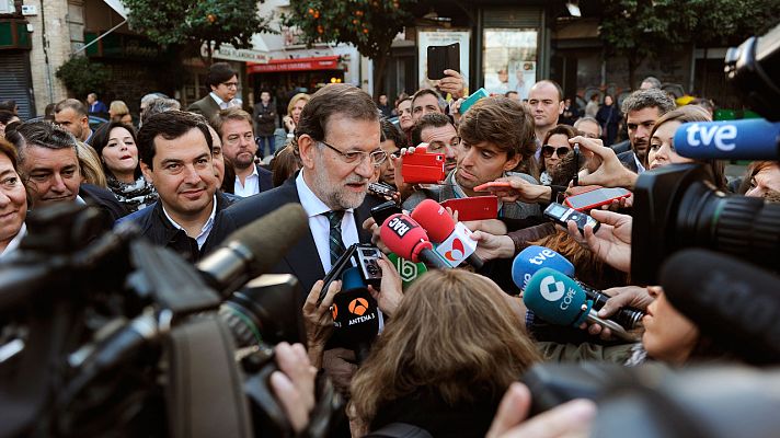 Telediario 1 - Rajoy asegura que el PP ofrece "tranquilidad" y "equilibrio" frente a "experimentos" de otros