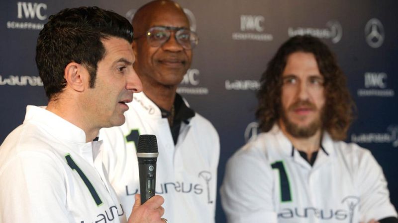 Figo y Puyol se estrenan como miembros de la Academia Laureus | Ver