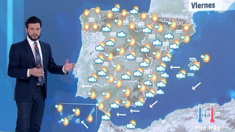 Nubes en el Mediterráneo y lluvias débiles en el Estrecho