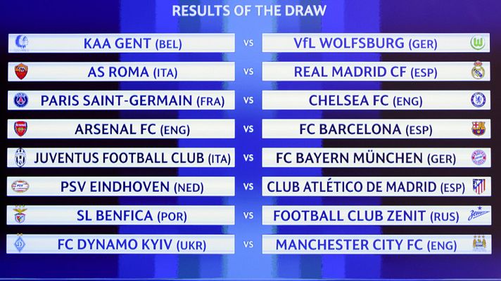 Telediario 1 - Roma, Arsenal y PSV, rivales de Madrid, Barcelona y Atlético