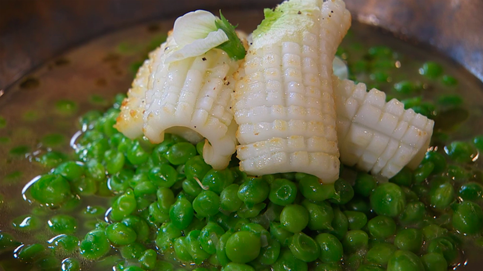 Guisantes con salsa de canana