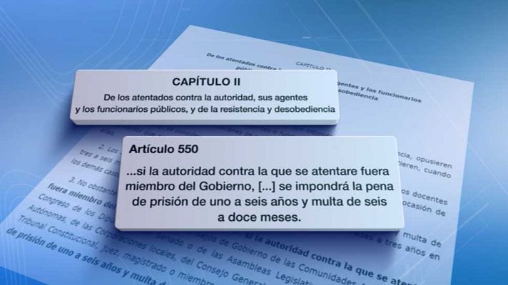 Telediario 1 - El agresor al presidente se enfrenta a un delito de atentado contra la autoridad