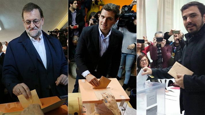 Informativo 24h - Rajoy, Rivera y Garzón votan al inicio de la jornada electoral