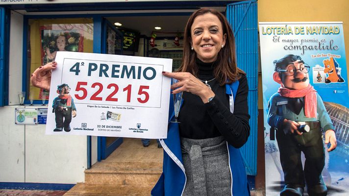 Lotería de Navidad - Vídeo del primer cuarto premio de la Lotería de Navidad 2015: 52.215