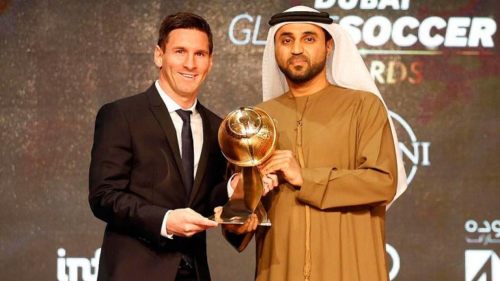 Telediario 1 - Messi y el Barça triunfan en los 'Globe Soccer Awards'