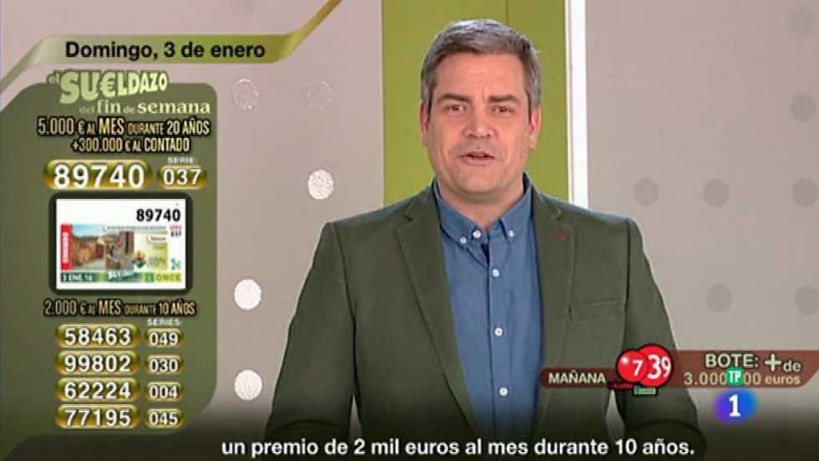 Sorteo ONCE - 03/01/16 - ver ahora