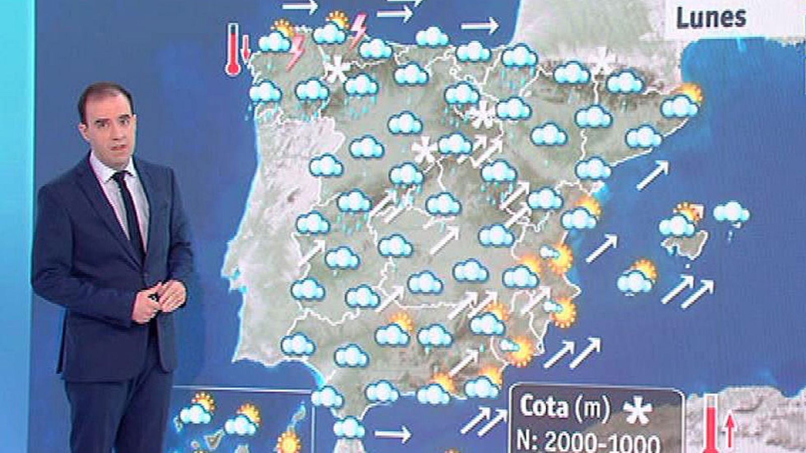 Lluvias en el noroeste y el centro peninsular con rachas de viento fuerte