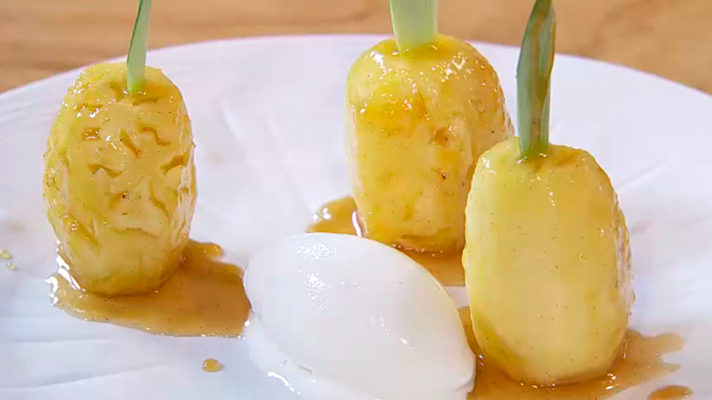 RTVE Cocina - Piña salteada al ron