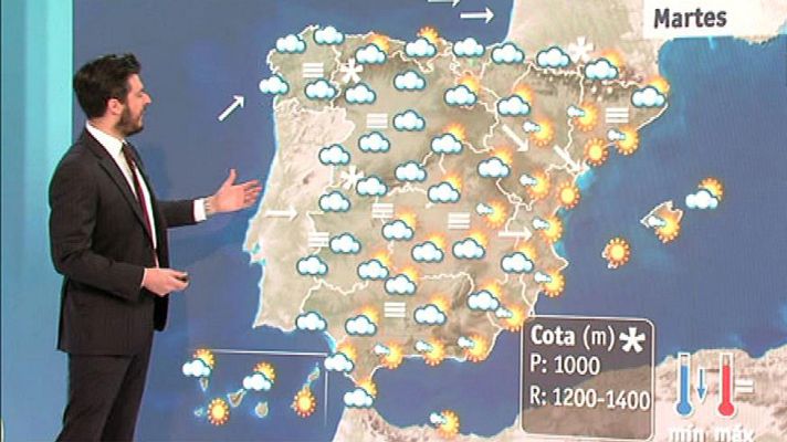 El tiempo - Viento fuerte en el Cantábrico oriental y temperaturas en ligero descenso
