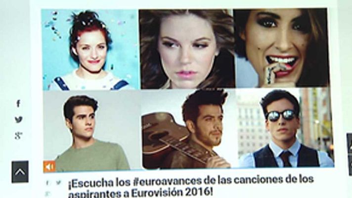 Telediario 1 - Avance de las seis canciones que optan a representar a España en el próximo festival de Eurovisión