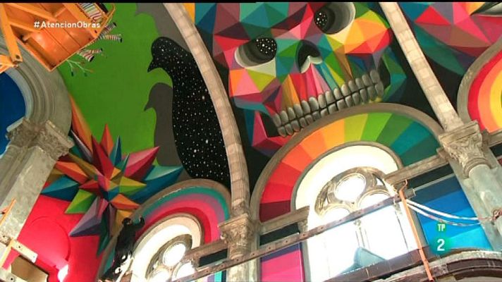 Atención obras - Arte urbano en una iglesia
