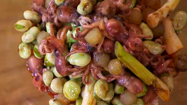 RTVE Cocina - Receta de habitas con pulpitos