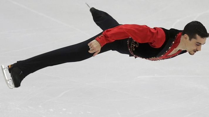  - Ejercicio de Javier Fernández en el Programa Corto - Europeo de Patinaje 2016