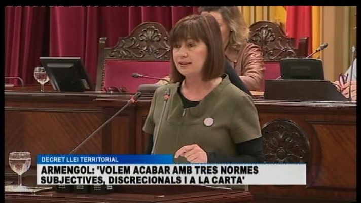 Informatiu Balear - Armengol diu que el decret de territori aconseguirà un creixement més just