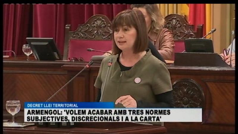 Armengol diu que el decret de territori aconseguirà un creixement més just