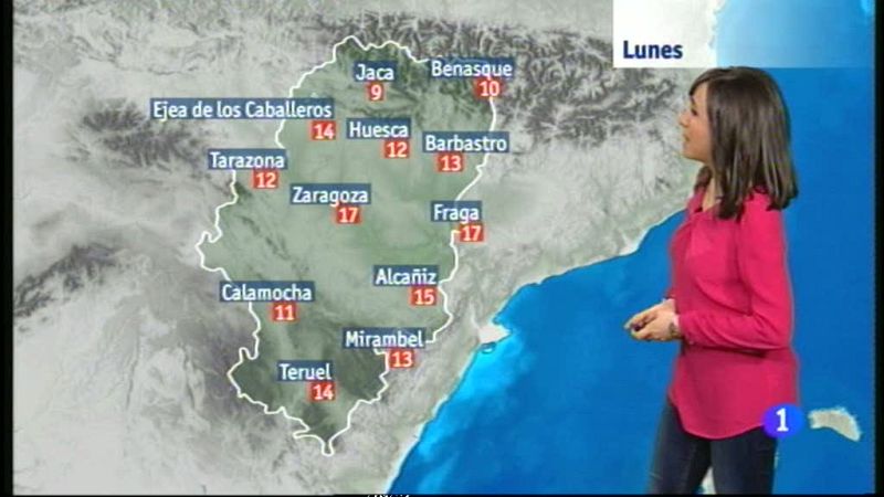 Predicción del tiempo en Aragón.