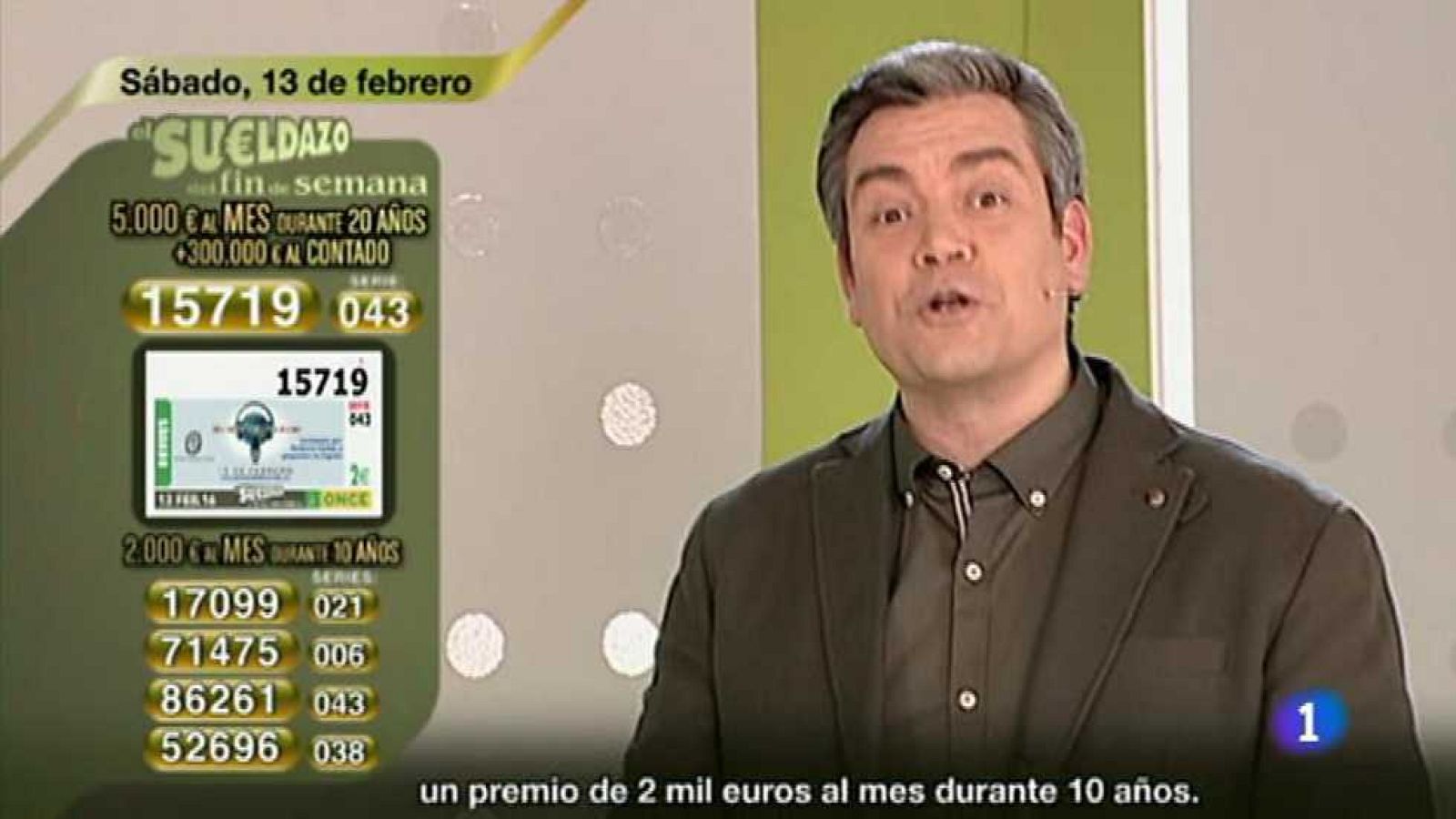 Sorteo ONCE - 13/02/16 - ver ahora