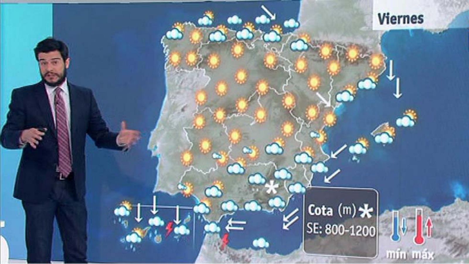 Fuerte temporal en Canarias y mucho frío en el interior peninsular