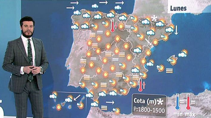 El tiempo - Cielo nuboso con lluvías débiles en el este peninsular