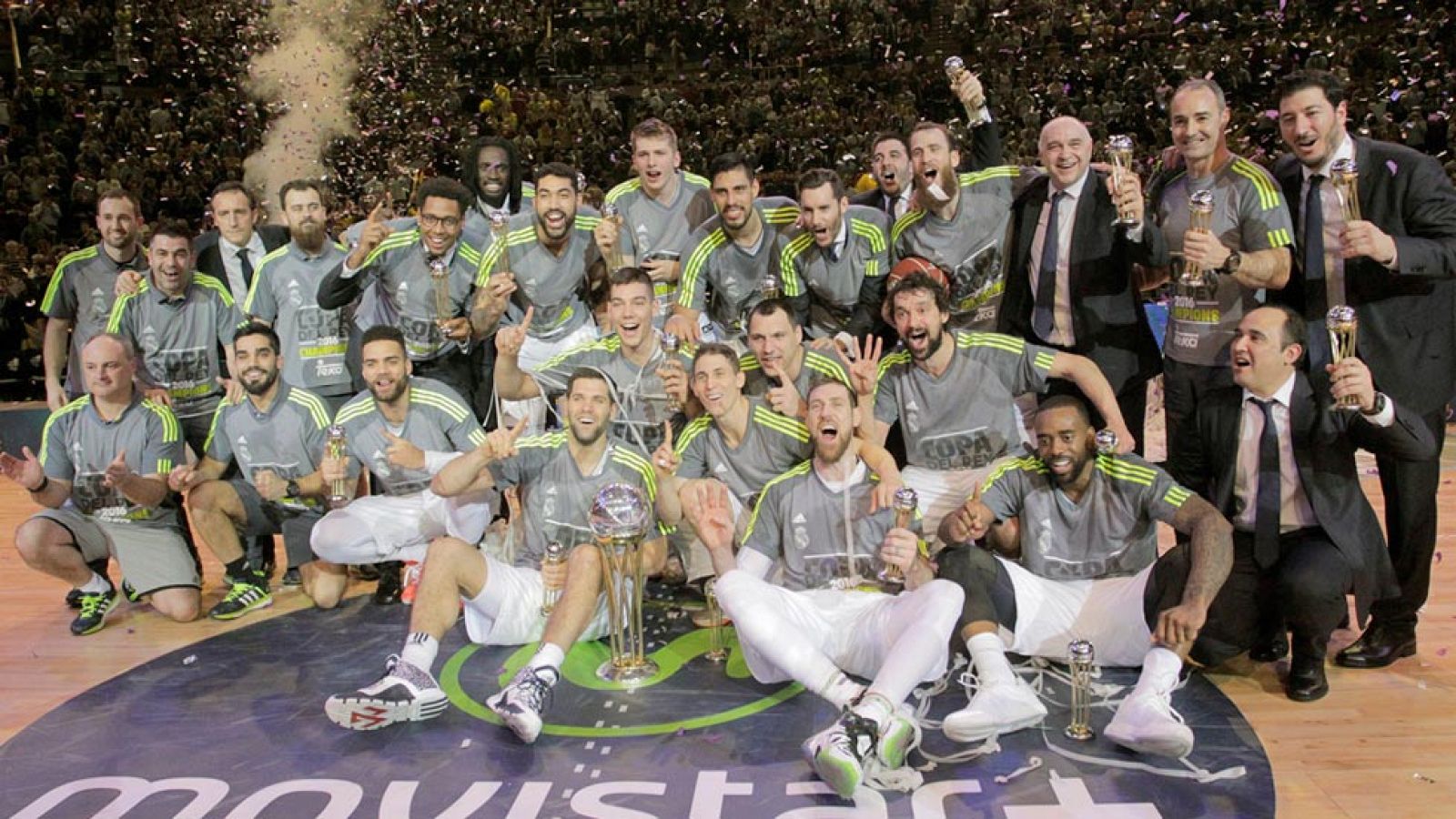 El Real Madrid de Pablo Laso ha sumado un nuevo t�tulo tras la consecuci�n de su tercera Copa del Rey consecutiva al derrotar en la final al Herbalife Gran Canaria por 81-85.