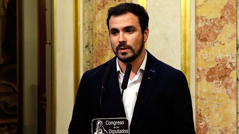 El portavoz de IU-UP en el Congreso, Alberto Garzn, cree que Pedro Snchez ha hecho un discurso "muy ambiguo" para intentar "contentar a todo el mundo", pero que "slo contenta a Ciudadanos", cuyo plan econmico es, a su juicio, "contradictorio" con