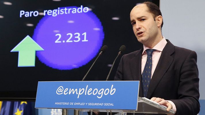 Telediario 1 - El número de parados subió en 2.231 personas en febrero hasta 4.152.986