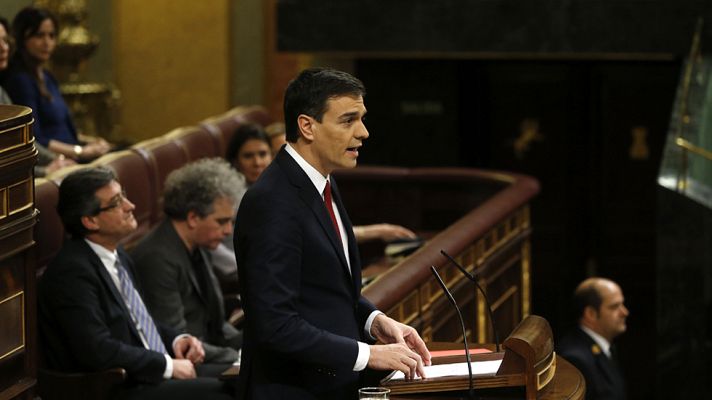 Especiales informativos - Discurso de Pedro Sánchez antes de la votación