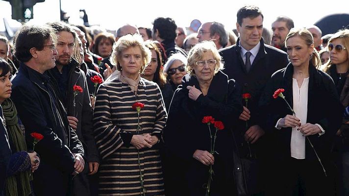 Telediario 1 - Unidad entre los partidos políticos en los actos de homenaje por el 11M