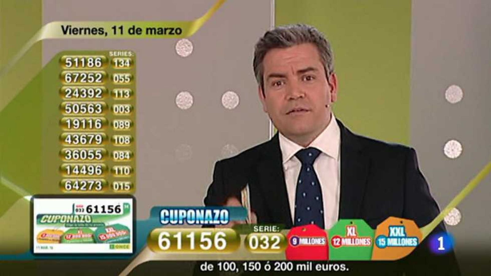 Sorteo ONCE - 11/03/16 - ver ahora