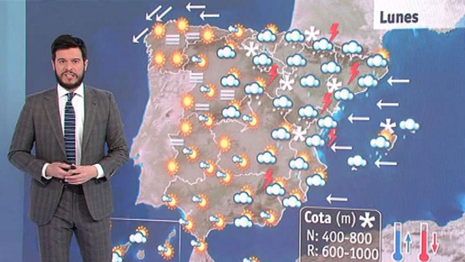 Nevadas en cotas bastante bajas del nordeste y el interior oriental