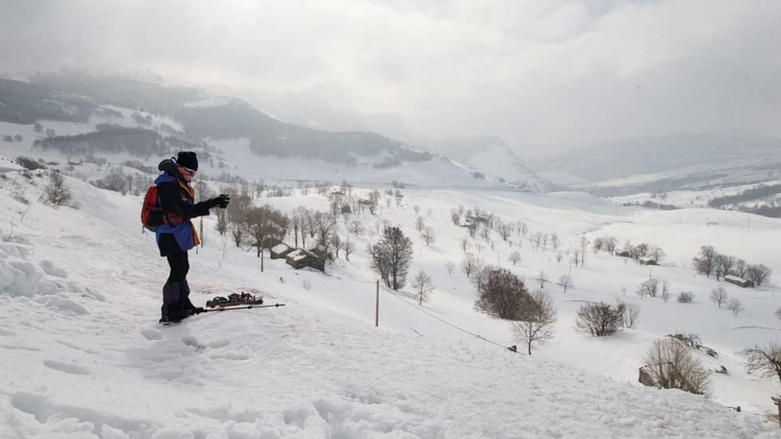 Nieve y viento fuerte en el norte de Cataluña