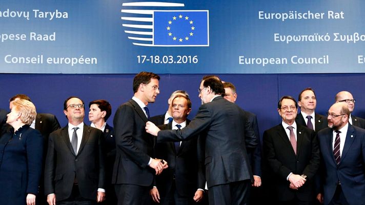 Telediario 1 - Los líderes de la UE buscan un acuerdo con Turquía sobre los refugiados, aunque no a cualquier precio