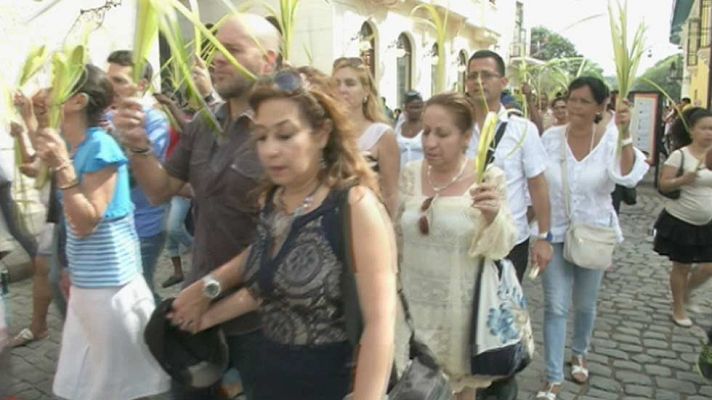 Telediario 1 - Domingo de Ramos en La Habana con la vista puesta en la visita de Obama