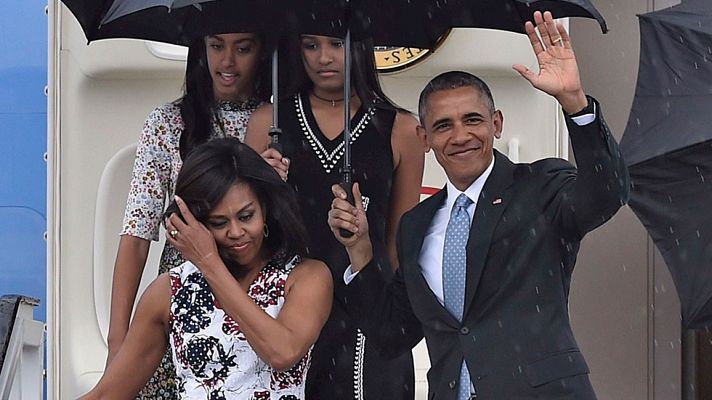 Telediario 1 - Histórico encuentro en La Habana entre Barack Obama y Raúl Castro