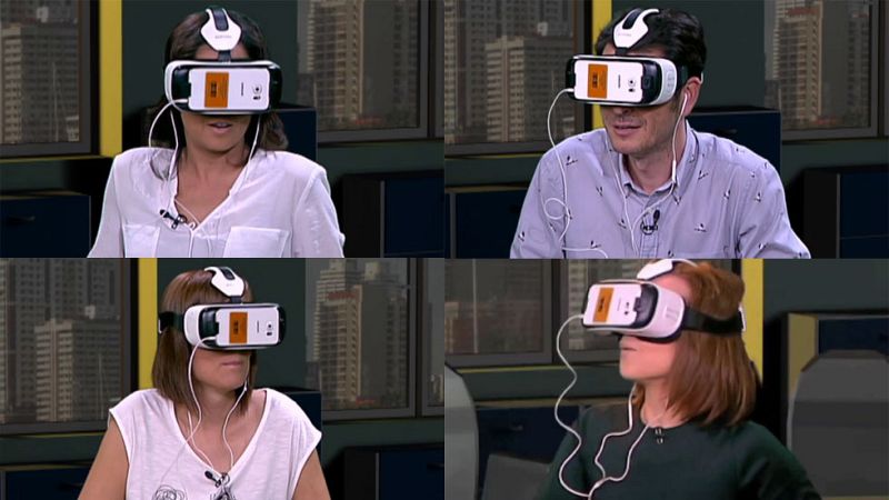 Carlos del Amor, Mara Torres, M�nica L�pez y Aura Garrido prueban la nueva aplicaci�n de realidad virtual de 'El Ministerio del Tiempo' en 'La puerta del tiempo'. �sta es su reacci�n.
