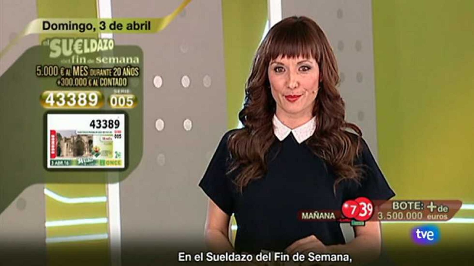 Sorteo ONCE - 03/04/16 - ver ahora