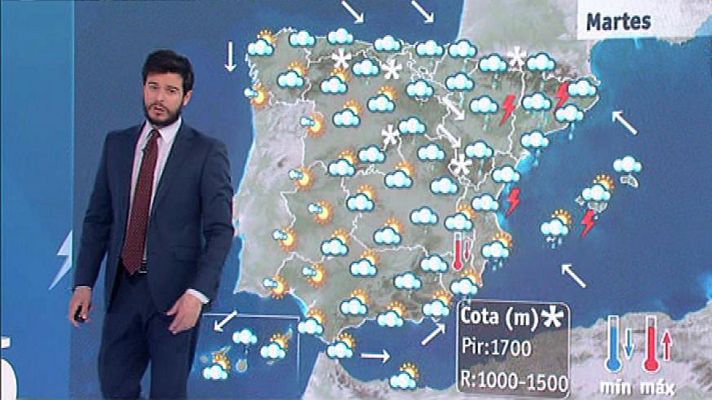 El tiempo - Precipitaciones generalizadas y viento fuerte en el sudeste peninsular