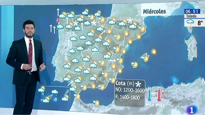 El tiempo - La Aemet prevé para este miércoles intervalos de viento y lluvia fuertes en Galicia