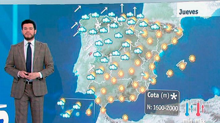 El tiempo - Lluvias en el tercio norte peninsular con temperaturas en ascenso generalizado